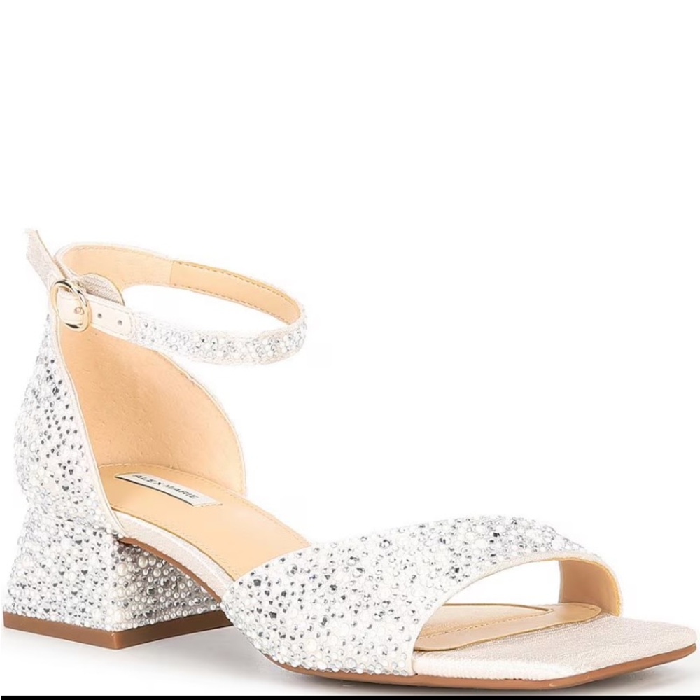 Alex Marie Belami Pearl Square Toe Dress Sandals Size 8.5
